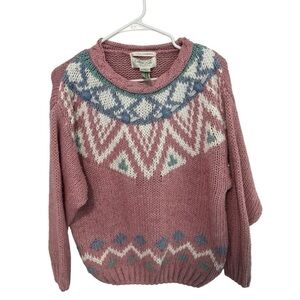 Vintage Colter Bay Hand Knit Sweater Size M 80s and  90s Crewneck